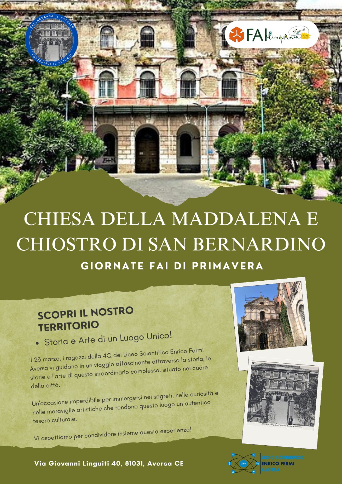 Locandina Giornate FAI — Chiesa della Maddalena e Chiostro di San Bernardino