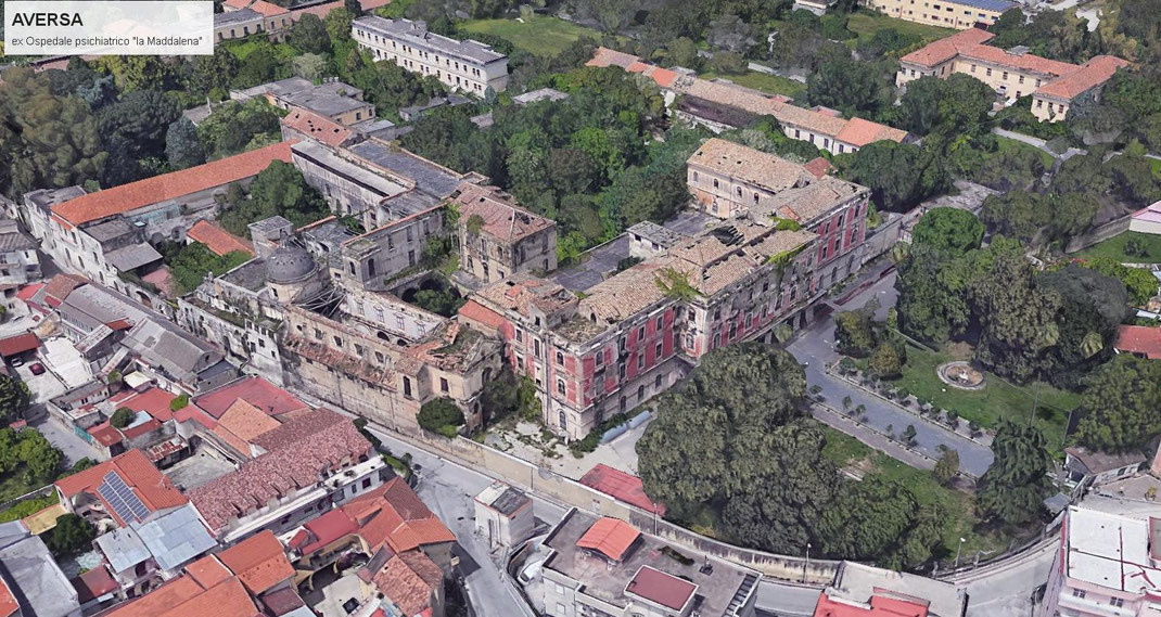 Vista aerea del Complesso della Maddalena — ex Ospedale Psichiatrico S. Maria Maddalena, Aversa